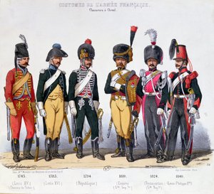 Kostymer av franska kavallerimän från 1743 till 1840 av Charles Vernier