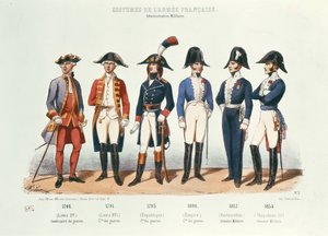 Franska arméns dräkter från 1746 till 1854 (färgstick)
