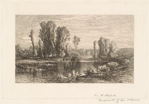 Landskap med hövagn av Charles Volkmar