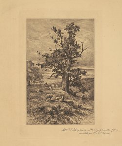 Landskap med får av Charles Volkmar