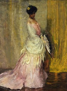 Flicka med gul halsduk av Charles Webster Hawthorne