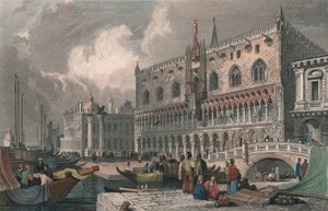 Canal Grande & Dogepalatset, Venedig, 1844. av Charles Westwood
