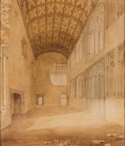 Crosby Hall (No.1), ca 1818 (akvarell på papper) av Charles Wild