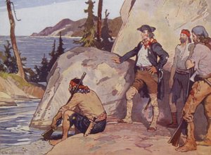 Mackenzie at the Pacific vid Overland Route (färg litho)