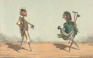Implements Animated, Pl. 1, tillägnad Storbritanniens snickare och trädgårdsmästare, 1811. av Charles Williams