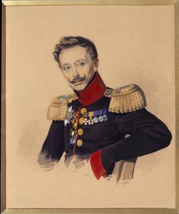 Porträtt av prins Fjodor Fjodorovich Gagarin (1746-1863) (Porträtt av F.F. Gagarin). Verk av Carl Von Hampein (1794-efter 1880), penna och akvarell på papper, cirka 1830. Rysk konst