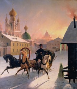 Trojka på gatan i St Petersburg, 1850-talet