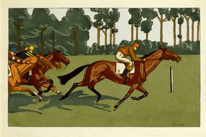 En uppsättning av fyra tryck - Longchamps och andra raser, c.1910