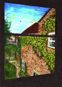 A View through my Window, 2020 (penselpennor på papper) av Charlotte Orr
