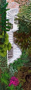 Kew Gardens #2, 2020 (penselpennor på papper) av Charlotte Orr