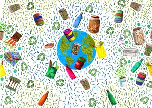 Recycling Bin Design, 2020 (penselpennor och digitala) av Charlotte Orr