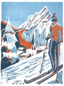 Skidor, 2015, linotryck