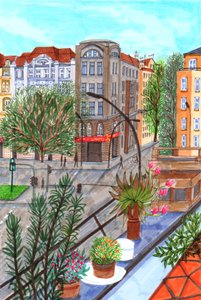 Sonnenallee, Berlin, 2017 (penselpennor) av Charlotte Orr