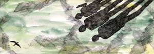 The Seagulls Tale, 2020 (penna och akvarell) av Charlotte Orr