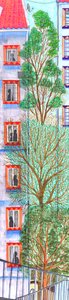 Tre träd, 2017 (penselpennor) av Charlotte Orr