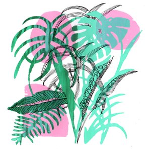 Tropical Plants, 2018 (screenprint) av Charlotte Orr