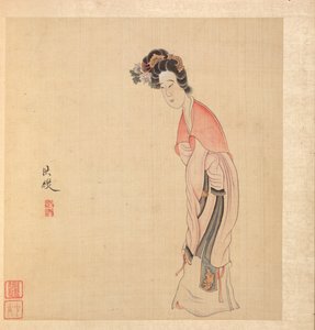 Målningar efter antika mästare: En dam, 1598-1652. av Chen Hongshou