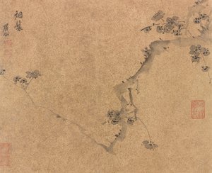 A Plum Branch, Mingdynastin, ca.1580-1639. av Chen Jiru