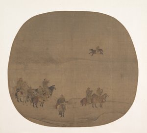 Nomader som jagar med falkar, tidigt 1200-tal. av Chen Juzhong
