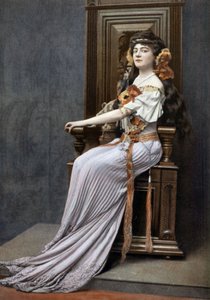 Operasångerskan Ketty Lapeyrette (1884-1940) som Dalila i operan "Samson et Dalila", foto av Cheri Rousseau från franska tidningen "Le Theatre" augusti 1908