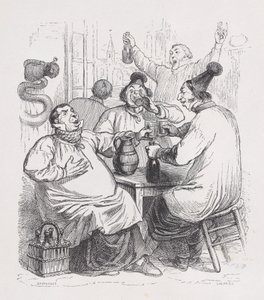 Sockensångarna från The Complete Works of Béranger, 1836. av Cherrier