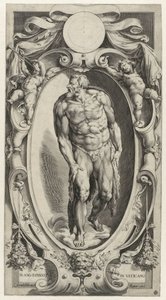 Johannes Döparen i en kartusch Figurer från den sista domen i Sixtinska kapellet (serietitel)