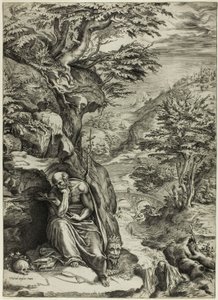 Saint Hieronymus i öknen av Cherubino Alberti