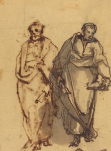 Två draperade figurer av Cherubino Alberti