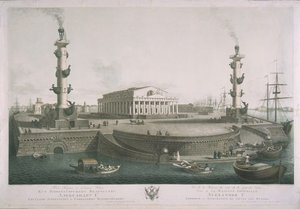 Utsikt över spotten på Vasilyevsky Island, 1810-talet av Chessky