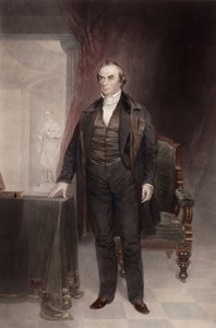 Porträtt av Daniel Webster (1782-1852), av Harding, Chester (1792-1866). Mezzotint. Privat samling av Chester Harding