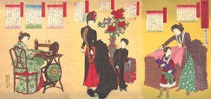 Court Dames Sewing Western Clothing Jokan yofuku saiho no zu, 23 augusti,..., 23 augusti 1887.