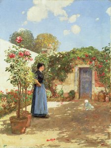 En solig morgon, Villiers-le-Bel av Childe Frederick Hassam