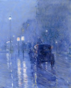 Rainy Midnight, sent 1890-tal (olja på duk)