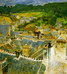 Rooftops, Pont-Aven, Bretagne av Childe Frederick Hassam