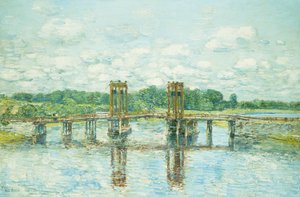 Toll Bridge, New Hampshire, nära Exeter av Childe Frederick Hassam