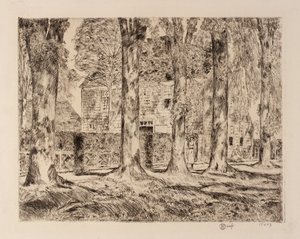 The Village Elms, Easthampton av Childe Hassam