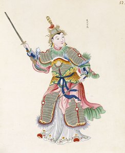 En figur som viftar med svärd av Chinese School