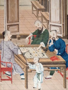 Ett strategispel i Kina, sent 1700-tal (wc på papper) av Chinese School
