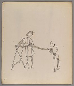 Album med separata blad: Silk Cultivation and Production (bläck på papper) (se även 499288-303) av Chinese School