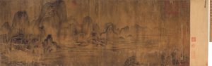 Vindar längs en bergsbäck, handscroll av Chinese School