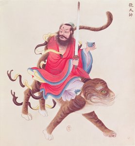 Chang Tao-Ling (fl.35 AD) (wc på papper) av Chinese School