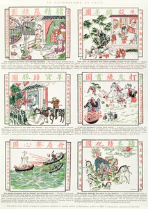 Kinesiska nationalistiska och antieuropeiska bilder, från ett faksimilalbum med populära bilder som predikar krig mot utlänningar, 1891 av Chinese School