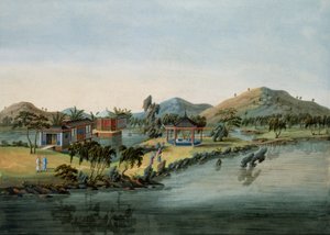 Trädgårdsscenen, ca 1820-40 (wc på papper) av Chinese School