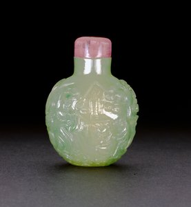 Jadeit snusflaska, ca 1780-1850 (jade) av Chinese School