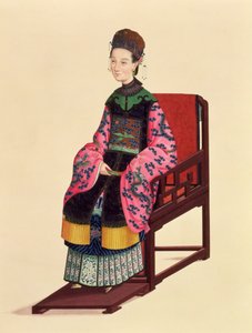 Porträtt av en tartarisk kvinna (wc) av Chinese School