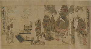 Buddha tilltalar Yamaraja i Kusinagara, 1100-1200-talet av Chinese School