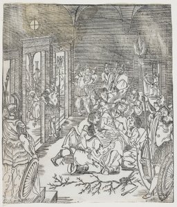 The Mocking of Christ, 1637 (trätryck) av Chinese School