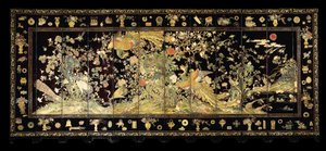 Tolvpanelsskärm med fenixar, sent 1700-tal av Chinese School