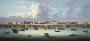 Utsikt över Bund i Shanghai, c.1855 av Chinese School