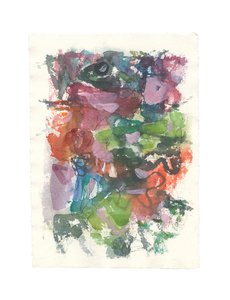 Abstrakt komposition, Organisk serie, 2021 (akvarell, gouache  kol på handgjort akvarellpapper) av Ching Fun Tso